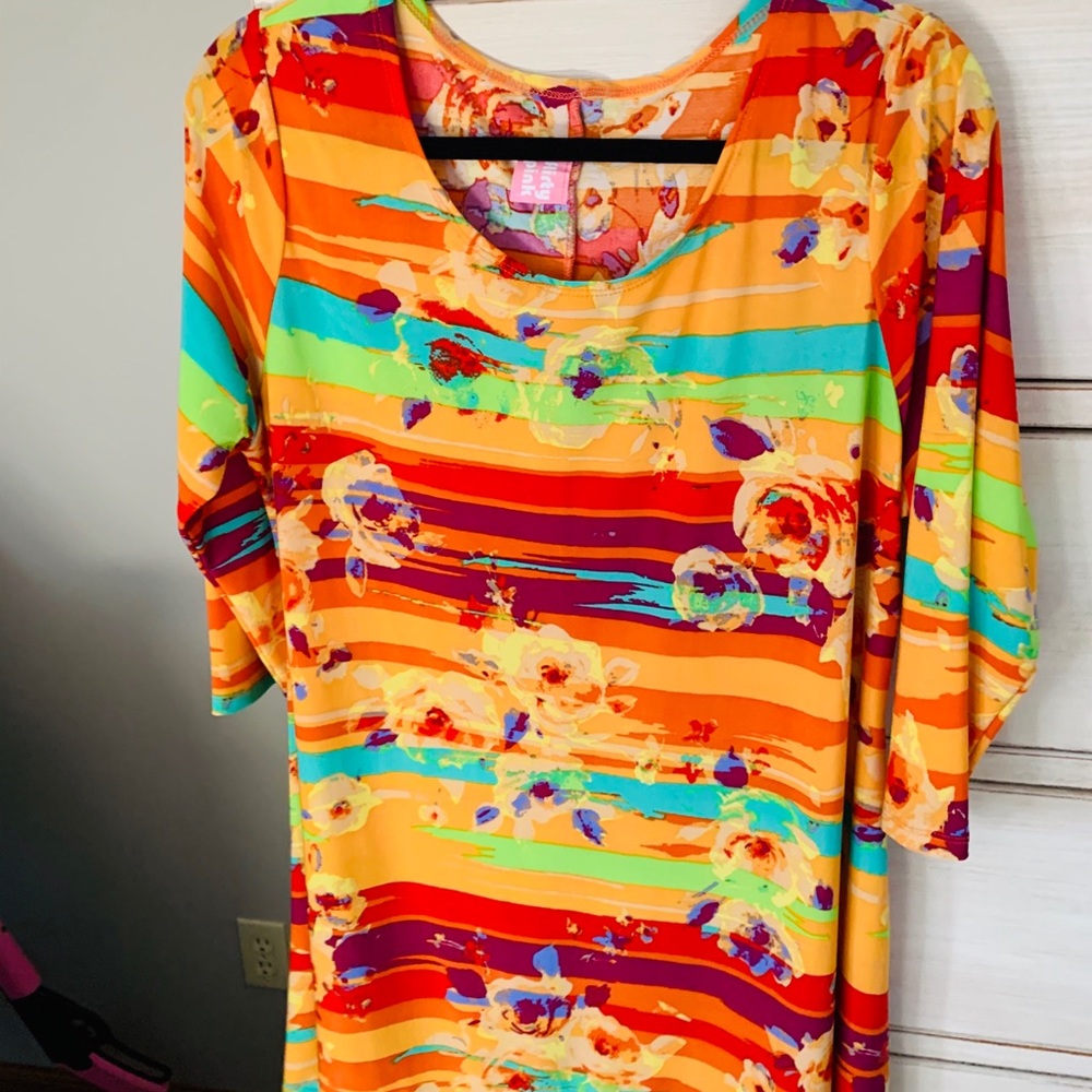 Bright Orange Multi-Colored Tunic 1x